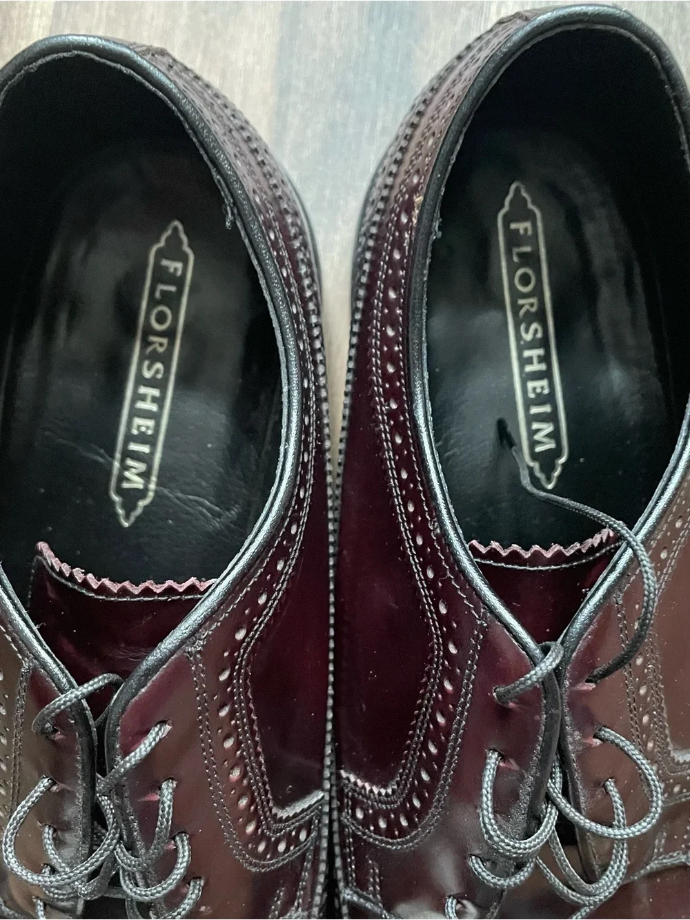 Florsheim Burgundy Leather Wingtip Derbys